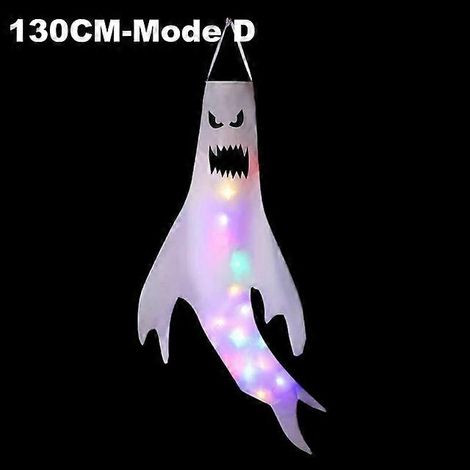 Grande lampe LED d'extérieur pour Halloween, fantôme suspendu, déguisement, lampe lumineuse effrayante, accessoires d'horreur, décoration pour la maison ou le bar, 2 pièces, 130 cm - Mode D (1/2)