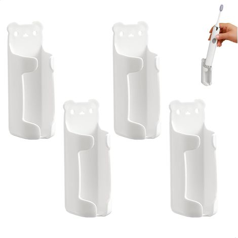 Elektrischer Zahnbürstenhalter, 4 Stück, Wandhalterung, selbstklebender Halter für Bürstenköpfe, Rollhalter, Zahnbürsten-Organizer, elektrischer Zahnbürstenhalter für Badezimmer und Küche