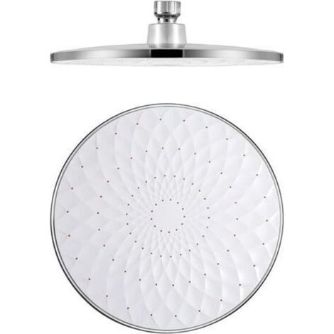 9-inch Round Shower Head, Fixed ABS Rain Shower Head, Water Saving High Pressure Rain Shower Head, G1/2" (1/5)