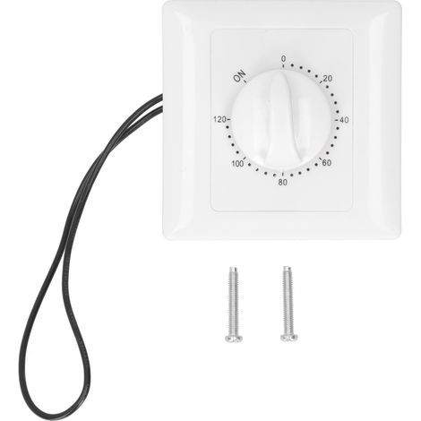Ortviai Minuterie mécanique 120 min pour interrupteur mural 220 V – minuterie compte à rebours avec fonction marche/arrêt automatique (1/5)