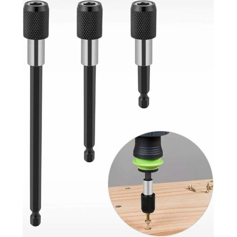 Quick Change Bit Holder, Magnetic Drill Extension, 1/4", Wrench Holder, Drill Head Adapter, Hex Shaft Set for Drill, Screwdriver, Bits and Hand Screwdrivers, 3 Piece