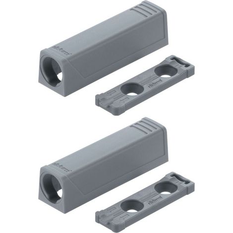 2x Blum 956.1201 53x14mm Staffa adattatore a vite destra per cerniera di chiusura a pressione per ante di mobili da cucina, fermo a pistone, grigio (1/4)