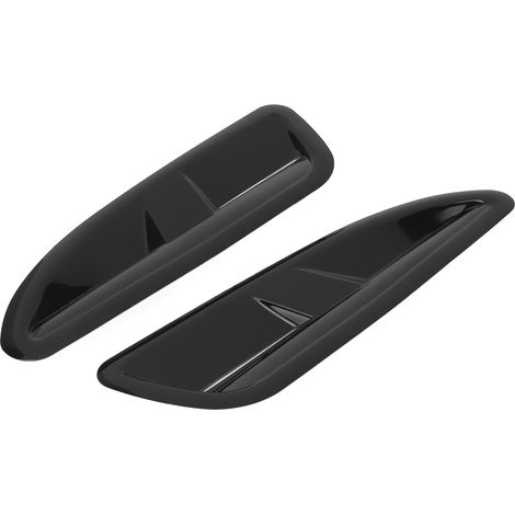 2x Lufteinlassabweiser für Motorhaube, ABS, glänzend schwarz, universelles Autozubehör (1/5)