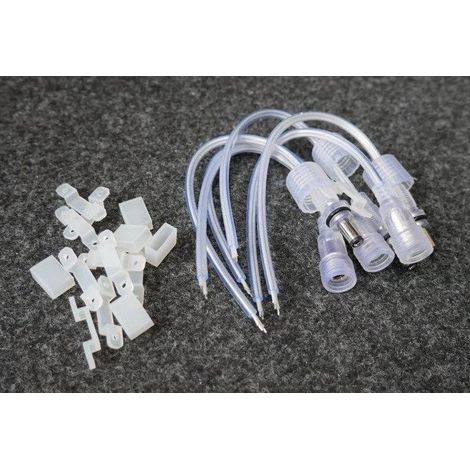 Kit de montage IP68-65 pour ruban LED RGB 4 connecteurs 10 bouchon + ponts de fixation Targetti