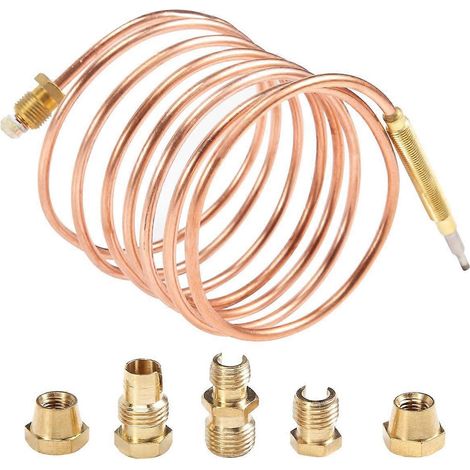 Kit de thermocouple universel pour cuisinière à gaz 1500 mm, filetage M6x0,75, avec écrou de trop-plein (CINQ) thermocouple de remplacement (1/4)