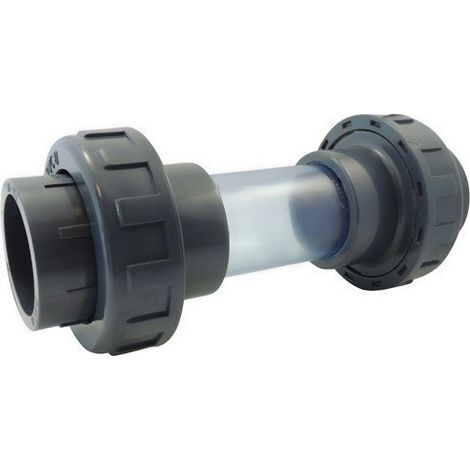 Indicateur de flux double union - Raccordement Femelle à coller ø 50 MM - jardiboutique