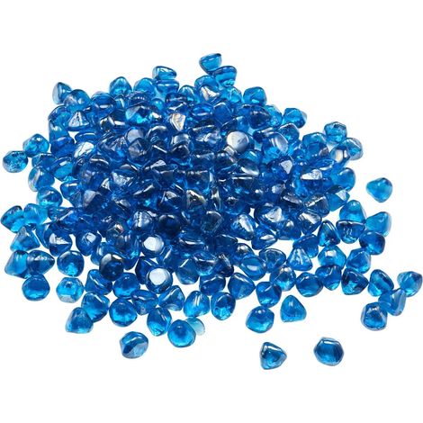 VEVOR Vetro per Braciere, Pietre per Caminetti Resistenti alle Alte Temperature, 4,5 kg, Perline Diamantate in Vetro Riflettenti da 25,4 mm, Alta Lucentezza, per Tavolo da Braciere, Blu Caraibico (1/5)