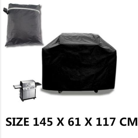 Housse de protection pour meubles de table et chaises (noir), 145 x 61 x 117 cm, housse de protection pour meubles de jardin, barbecue, imperméable (1/5)