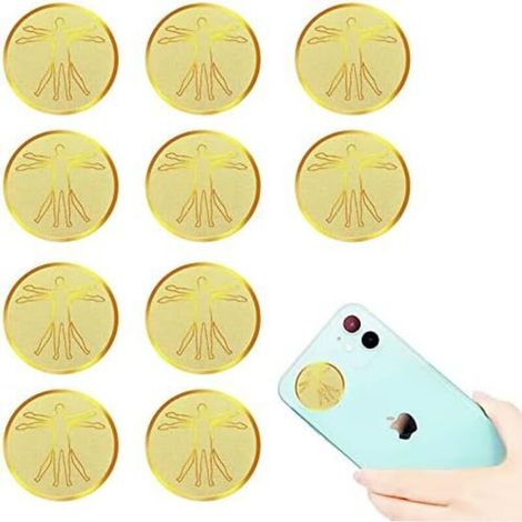 10 Pcs Patch Anti Ondes Antiradiation Patch Anti Ondes Téléphone Doré Protection Onde Telephone Autocollant Anti Onde Portable EMF Protection Shield pour Mobile Téléphone Ordinateur Protection- (1/5)