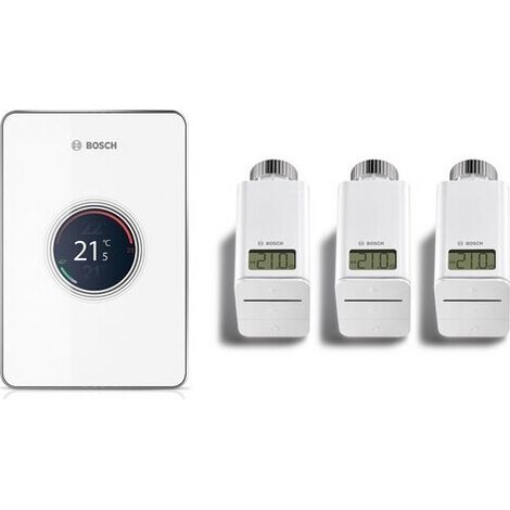 Bosch smarter WLAN-Regler EasyControl Set mit 3 Funk-Thermostaten, weiß, 7736701393 (1/2)