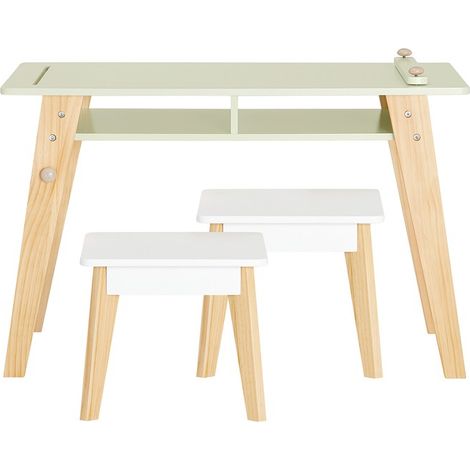 SoBuy Tavolo Per Bambini Con 2 Sedie Set Mobili Per Bambini Tavolo Da Dipingere Per Bambini Verde KMB92-GR (1/5)