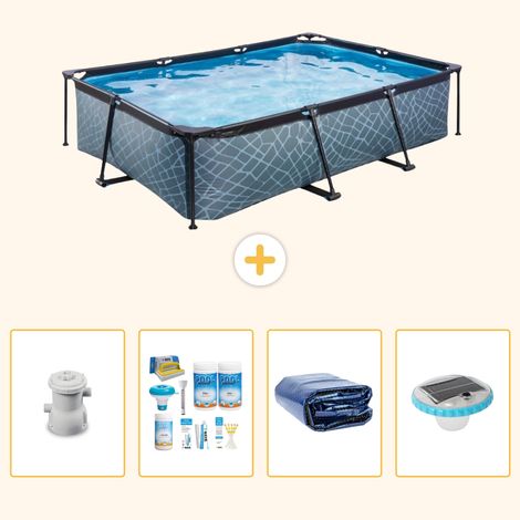 Exit-toys Piscine Exit Rectangulaire - Effet Pierre - 300x200x65 cm - 5-pièces S228 (1/5)