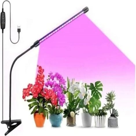 Lampe de croissance LED UV pour plantes d'intérieur avec minuterie, lumière bleue, rouge et violette (1/5)