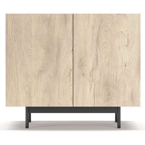Mueble auxiliar 2 puertas abatibles modelo 601-1 acabado en roble claro. 78 cm (alto) x 90 cm (ancho) x 34 cm (prof.) (1/3)