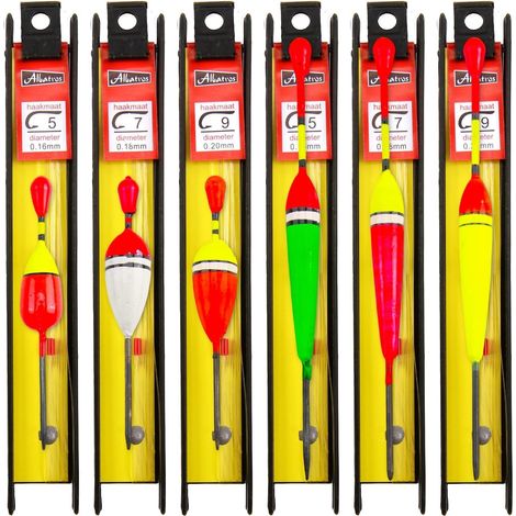 6 Pièces Flotteur de Pêche avec Plomb, Ligne de Pêche et Hameçon Ligne et hameçon (5, 7, 9) Mousse Bobbers avec Plomb pour Poissons Flottants, Convient pour la Rivière, l'Étang
