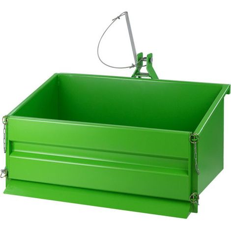 Dema – Benne à béton 1000 mm – Charge utile 250 kg – Acier renforcé – Dispositif de bascule pour tracteurs Cat. I