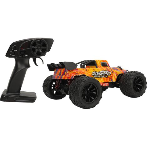 Voiture télécommandée 1:16, tout-terrain électrique haute vitesse avec double moteur, pour enfants de plus de 8 ans, orange. (1/5)