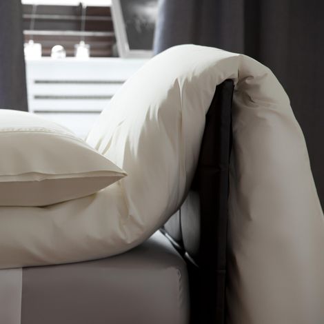 Housse de couette coton 500 fils infroissable ivoire