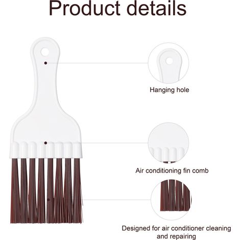 Peigne à ailettes de condenseur de climatiseur, brosse de nettoyage en acier inoxydable, outil de réparation de dissipateur thermique (1/5)