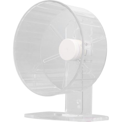 Roue de Hamster silencieuse avec support, jouet de course en acrylique transparent, anti-dérapant, pour petits animaux, Cage Extra Large (1/5)