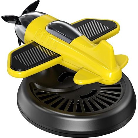 Auto-Lufterfrischer-Diffusor, solarbetrieben, drehbar, in Flugzeugform, langanhaltend, blau-gelb (1/5)
