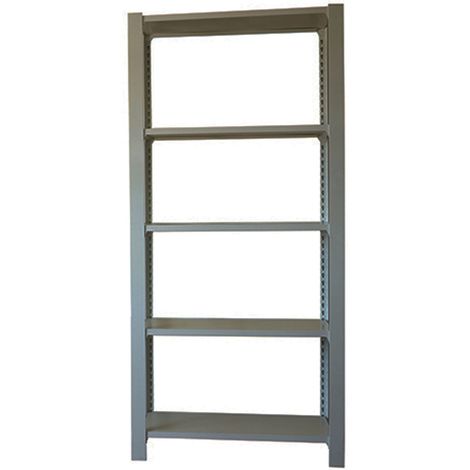 Estantería metálica sin tornillos OFFICLICK de 5 estantes (210x90x40cm) GRIS (1/3)