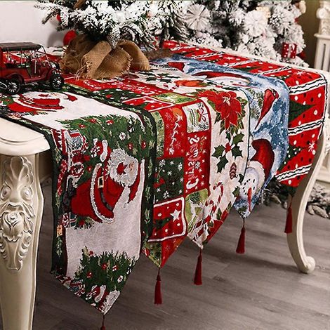 Chemin de table de Noël créatif 35 x 180 cm - Décorations de Noël - Chemin de table pour salon - Accessoire de décoration intérieure (1/5)