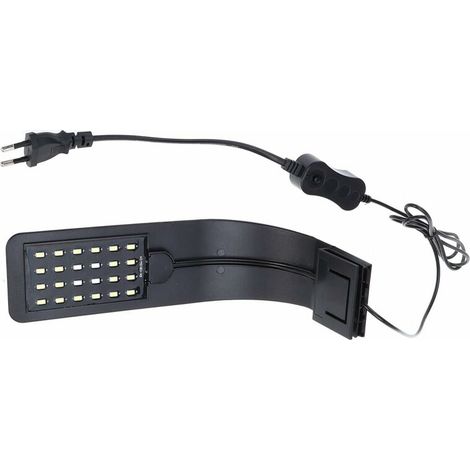 Lampe LED pour aquarium, clip réglable, design ultra-mince, pour poissons et plantes aquatiques, structure noire et bleue.-AquaForge (1/5)