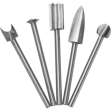 Set mit 5 HSS-Holzgravurbohrern, Gravurzubehör für Heimwerker