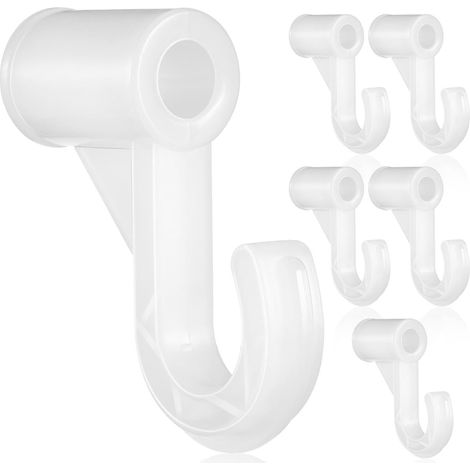 Lot De 6 Supports De Tringle De Penderie Crochets Réglables pour Tringle De Placard Accessoires De Garde-Robe pour Armoire Colonne Chambre Installation Rapide sans Outil (1/5)