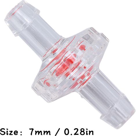 Lot de 10 clapets anti-retour unidirectionnels en plastique PP transparent, pour tuyau d'admission d'air, avec diaphragme et embout cannelé de 7 mm. (1/5)