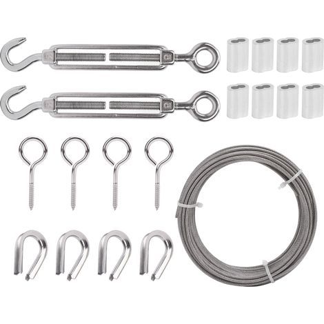 Kit de câbles métalliques en acier inoxydable, Tension réglable, résistant aux UV, polyvalent pour usage domestique et jardin (1/5)
