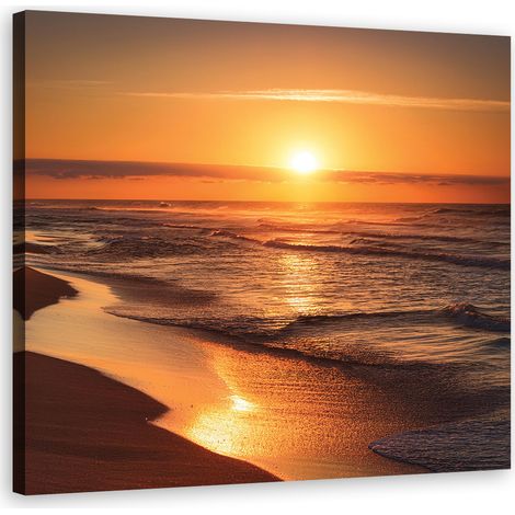 Quadro su tela, Paesaggio spiaggia al tramonto - 30x30 (1/5)