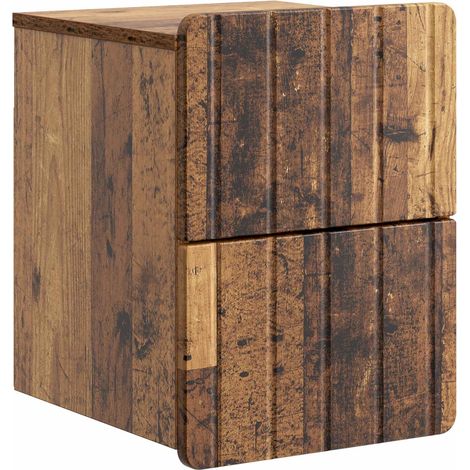 Mesita de Noche de Pared Madera envejecida 33 x 34,5 x 43 cm vidaXL