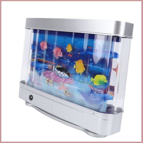Lampe d'Aquarium - - Mini Veilleuse - Poissons Tropicaux - Couleurs Vives - 30x22,5x7 cm (1/3)