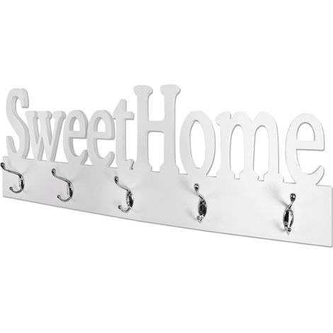 Garderobe murale coloris blanc-chromé - Dim : L 74 x P 7 x H 28 cm - PEGANE - (1/2)