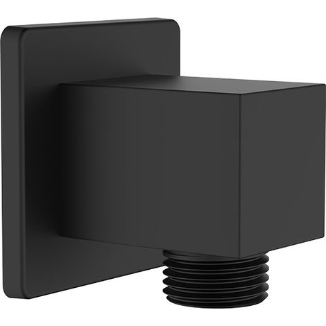 Presa d'acqua quadra in ottone finitura nera (1/4)