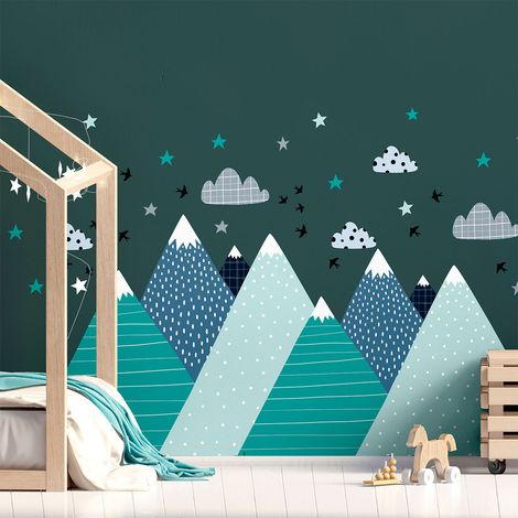 Stickers enfant montagnes scandinaves jeremika 100 x 150 cm (1/5)