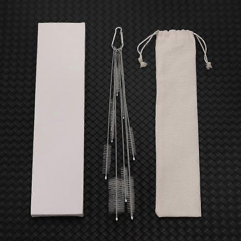 Lot de 10 brosses de nettoyage pour pailles en inox réutilisables - accessoires à poils flexibles pour entretien facile des tubes à boire (1/5)