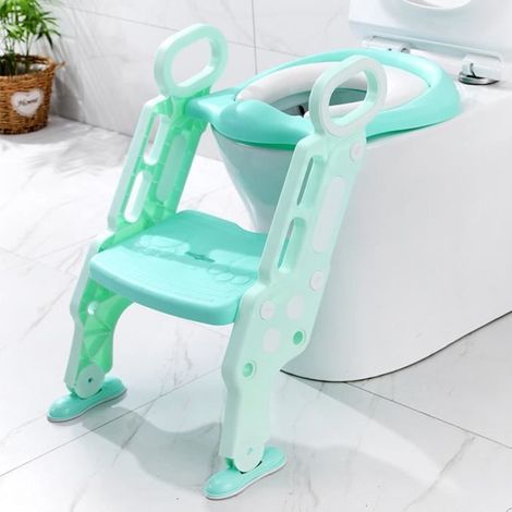 TEMPSA Réducteur De WC Siège de Toilette Enfant Bébé Pliable Réglable Avec Marches Larges Lunette de Toilette Confortable (1/4)