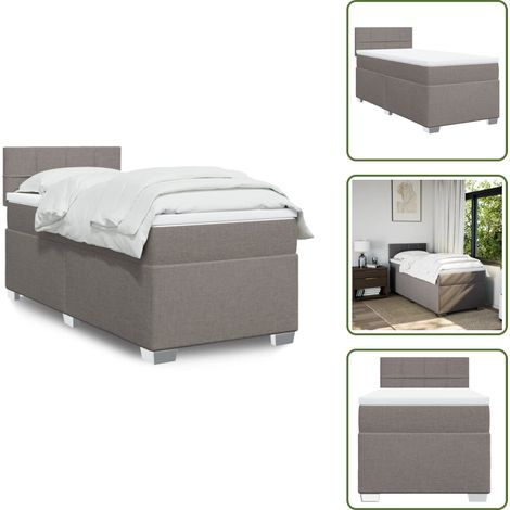 Boxspringbett mit Matratze Taupe 90x200 cm Stoff - Boxspringbett - Doppelbett - Bettenrahmen - Lattenrost - Matratze