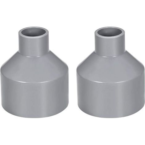 Raccord de tuyau en PVC réducteur 50 mm x 20 mm, raccord moyeu à moyeu, gris, 2 pièces (1/5)