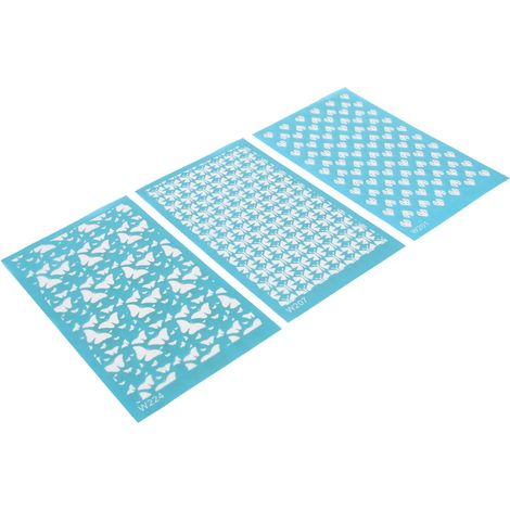 Jeu de pochoirs en silicone pour argile polymère, kit de sérigraphie réutilisable DIY pour création de boucles d'oreilles, décoration n°201, 207, 224, 3 pièces.