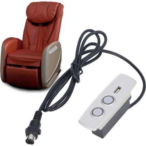 Contrôleur de canapé électrique avec 2 boutons et 5 broches, hauteur réglable, fauteuil inclinable électrique, commande manuelle avec fonction de chargeur de téléphone portable USB (12-29V). (1/5)