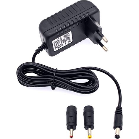 Adaptateur secteur 6 V 1.5 A 9W avec connecteur DC 5.5 x 2.5mm, 2 prises alternatives 4.0 x 1.7mm et 3.5 x 1.35mm, compatible avec prise jack 5.5 x 2.1mm, alimentation remplacement, chargeur mural (1/5)
