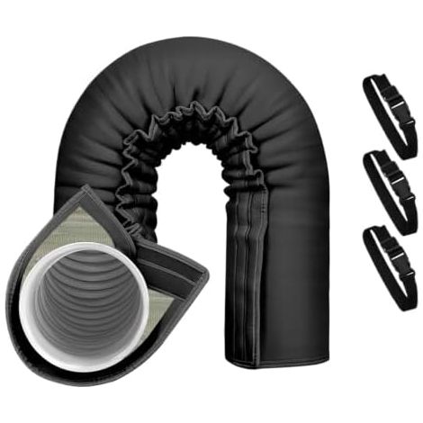 Protection Portable pour Tuyau de Climatisation Isolation Pour Tuyaux De Climatiseur - Enveloppe Isolante Triple Couche Ajustable pour Usage Intérieur et Extérieur - Diamètre 13 cm et 15 cm (1/5)
