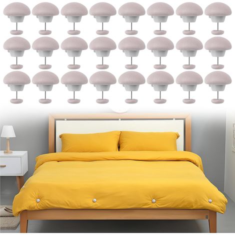 24 Pcs Attache Couette Antidérapantes, rose Clip Couette, Pince Couette Ronde en Forme de Champignon, Convient pour Fixer la Housse de Couette du Matelas (1/5)
