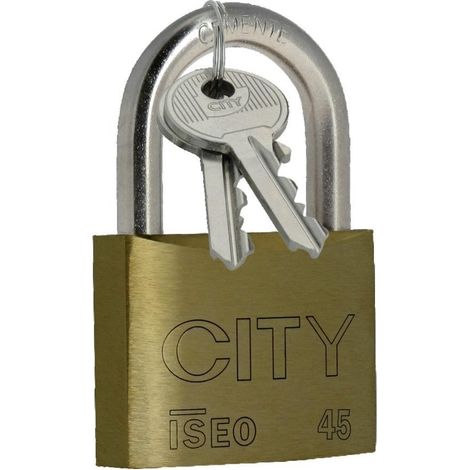 Iseo Lucchetto CITY 45 Ottone massiccio lucido sicurezza robusta
