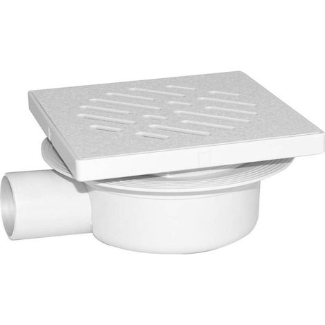 CHIUSINO SIFONATO REGOLABILE GRIGLIA PLASTICA cm 11 x 11 x h. 7 - attacco Ø 40 mm