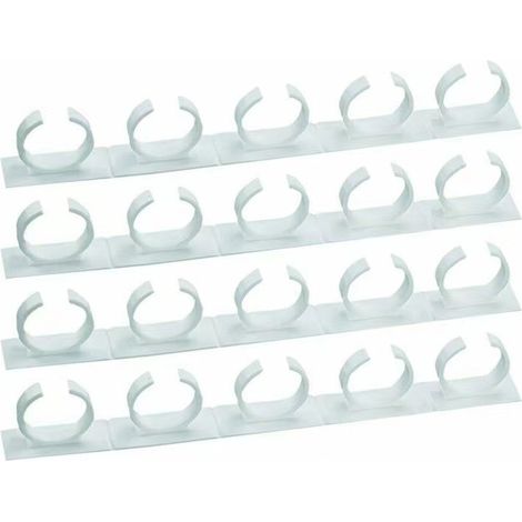 Un set di 4 clip in plastica bianca per spezie, clip da appendere per riporre bottiglie di salsa, organizer compatti da parete per spezie e condimenti da cucina.
